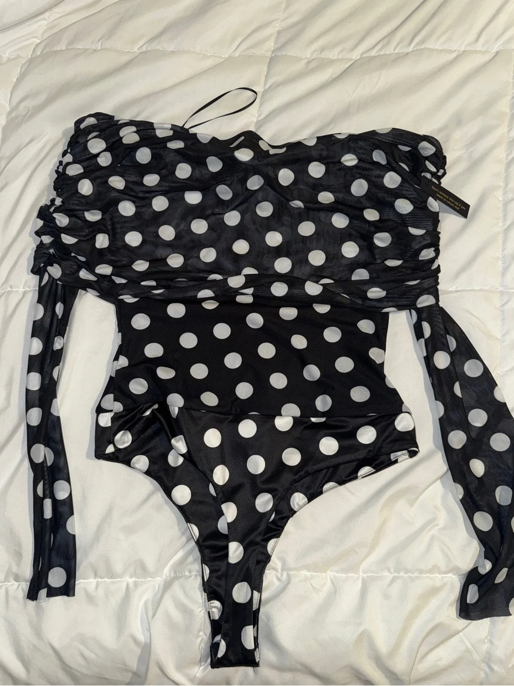 AFRM Maxine Bodysuit in Diagonal Dot - NWT - Picture 5 of 6